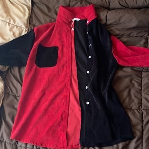 Color-Block Corduroy Long-sleeve Top